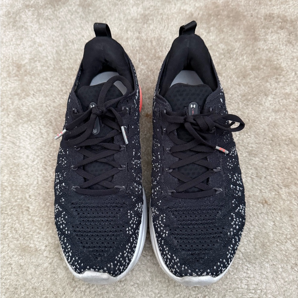 Under Armour Men’s Black Knit Athletic Sneakers with White Speckle